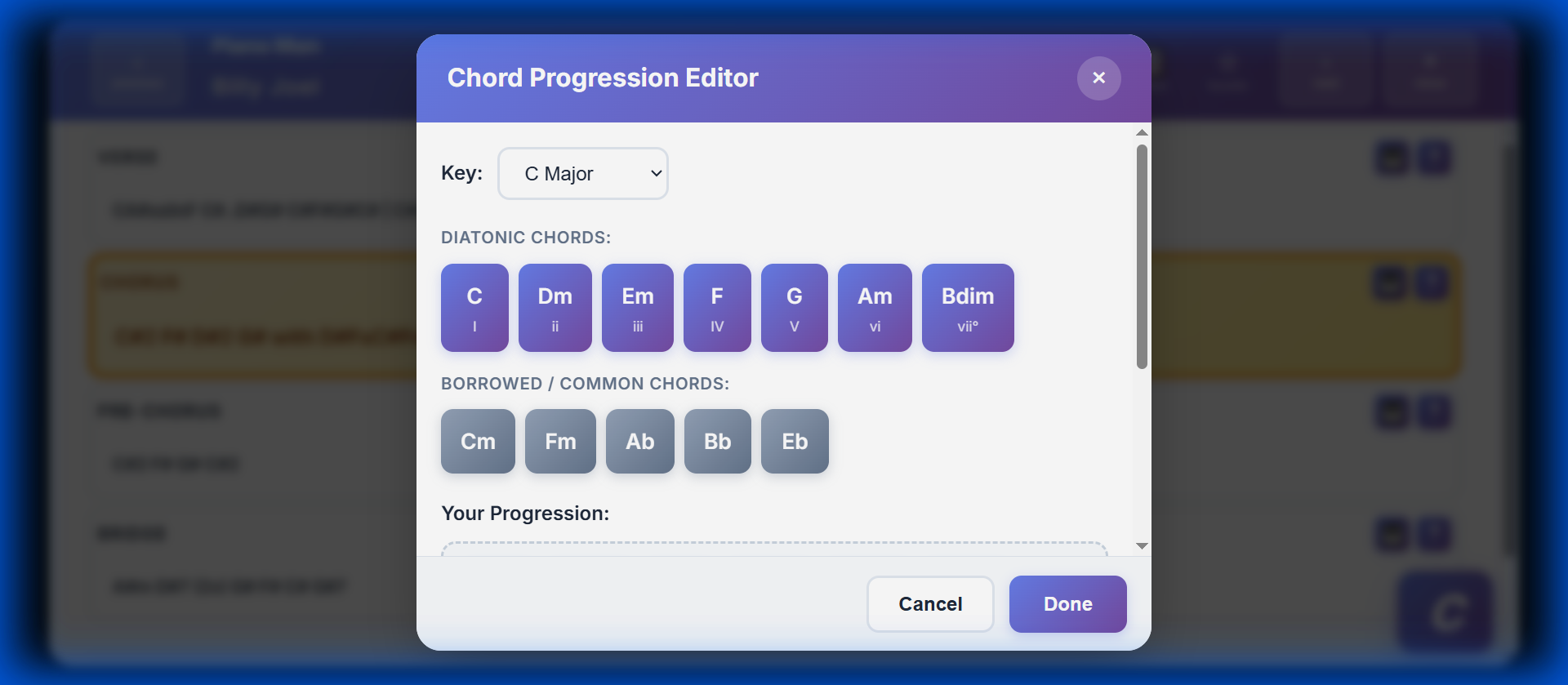 Chord Progression Editor